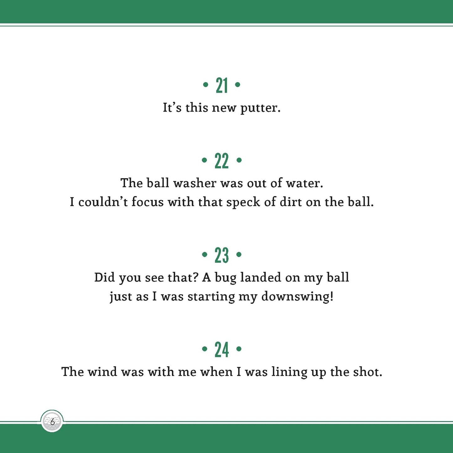 501 Excuses For A Bad Golf Shot