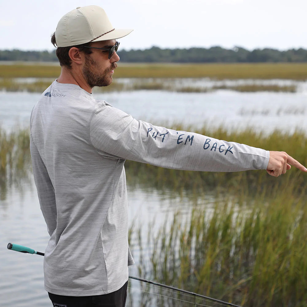 Toadfish Technical Performance Long Sleeve - Heather Blue