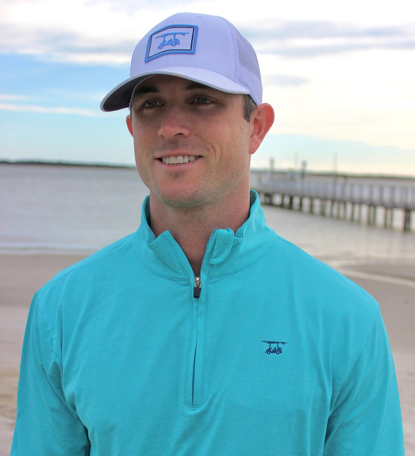 Bald Head Blues Trucker Hat - White