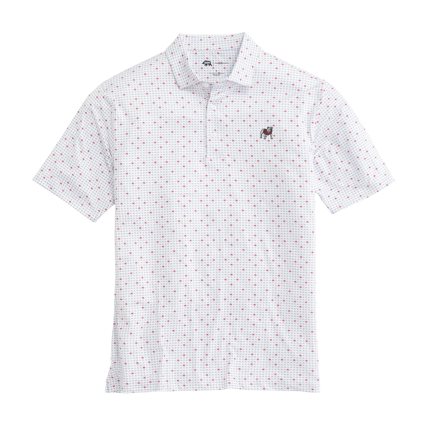Onward Reserve Standing Bulldog Tour Logo Printed Performance Polo - Red