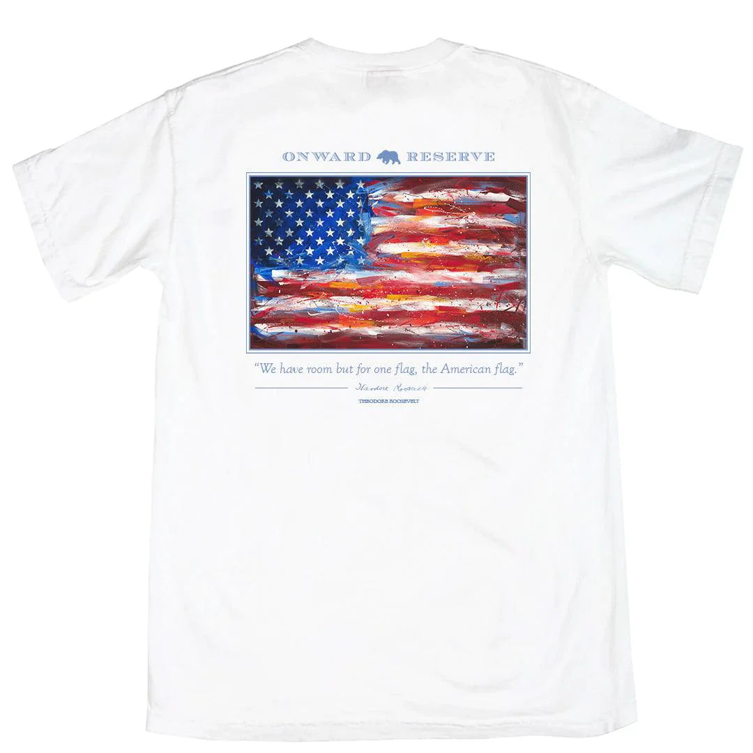 Onward Reserve Youth American Flag Lewis Tee - White