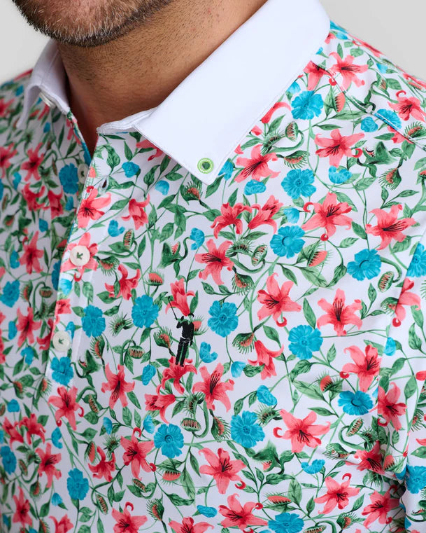 William Murray LITTLE SHOP OF FLORALS POLO - White