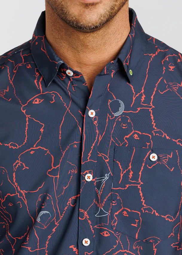 William Murray GOPHER ALL OVER BUTTON DOWN - Navy
