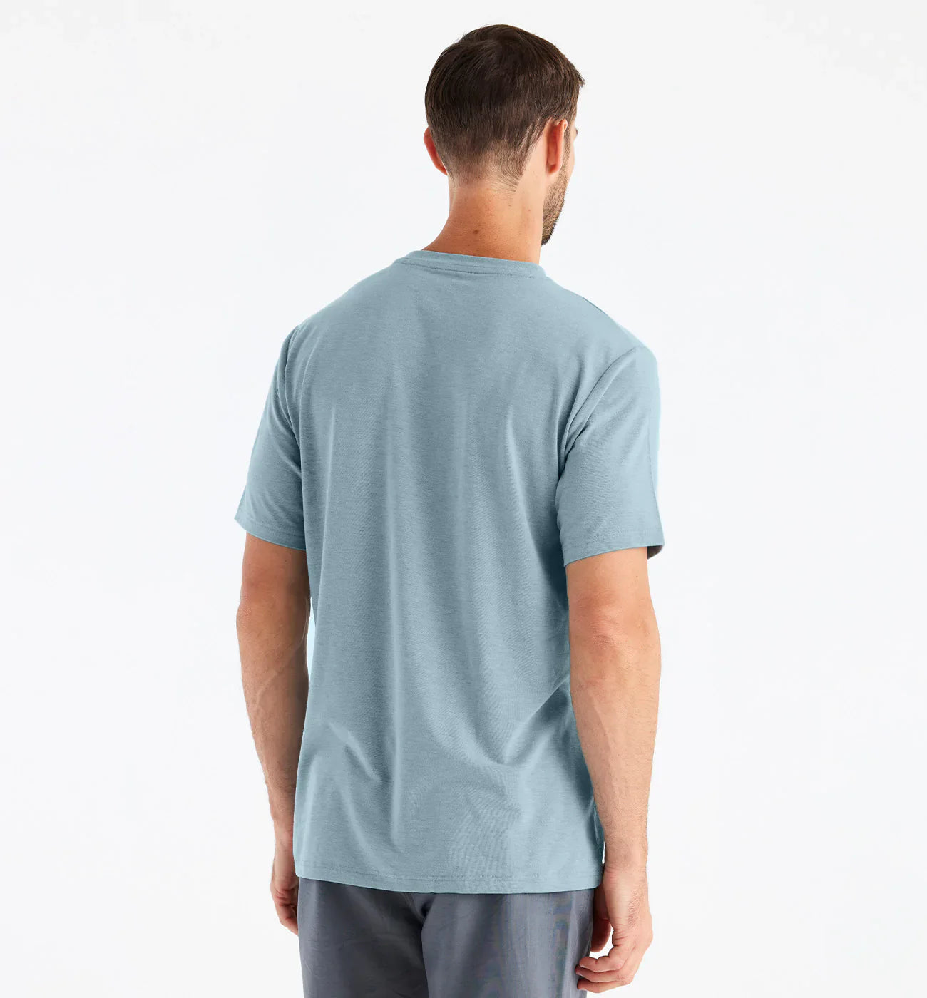 Free Fly Men's Bamboo Flex Pocket Tee - Heather Tide