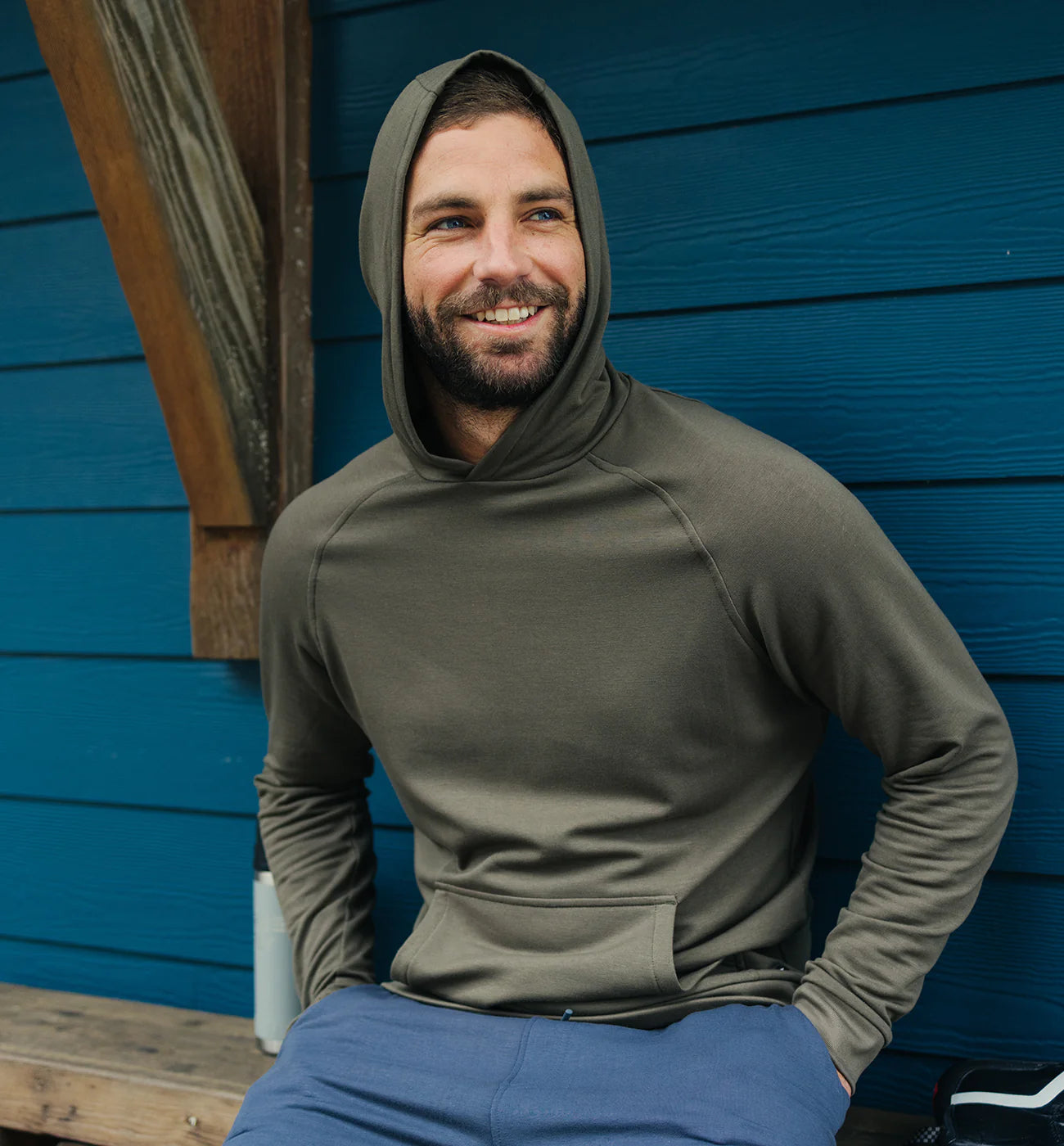 Free Fly Men's Bamboo Lightweight Fleece Hoodie - Black Sand