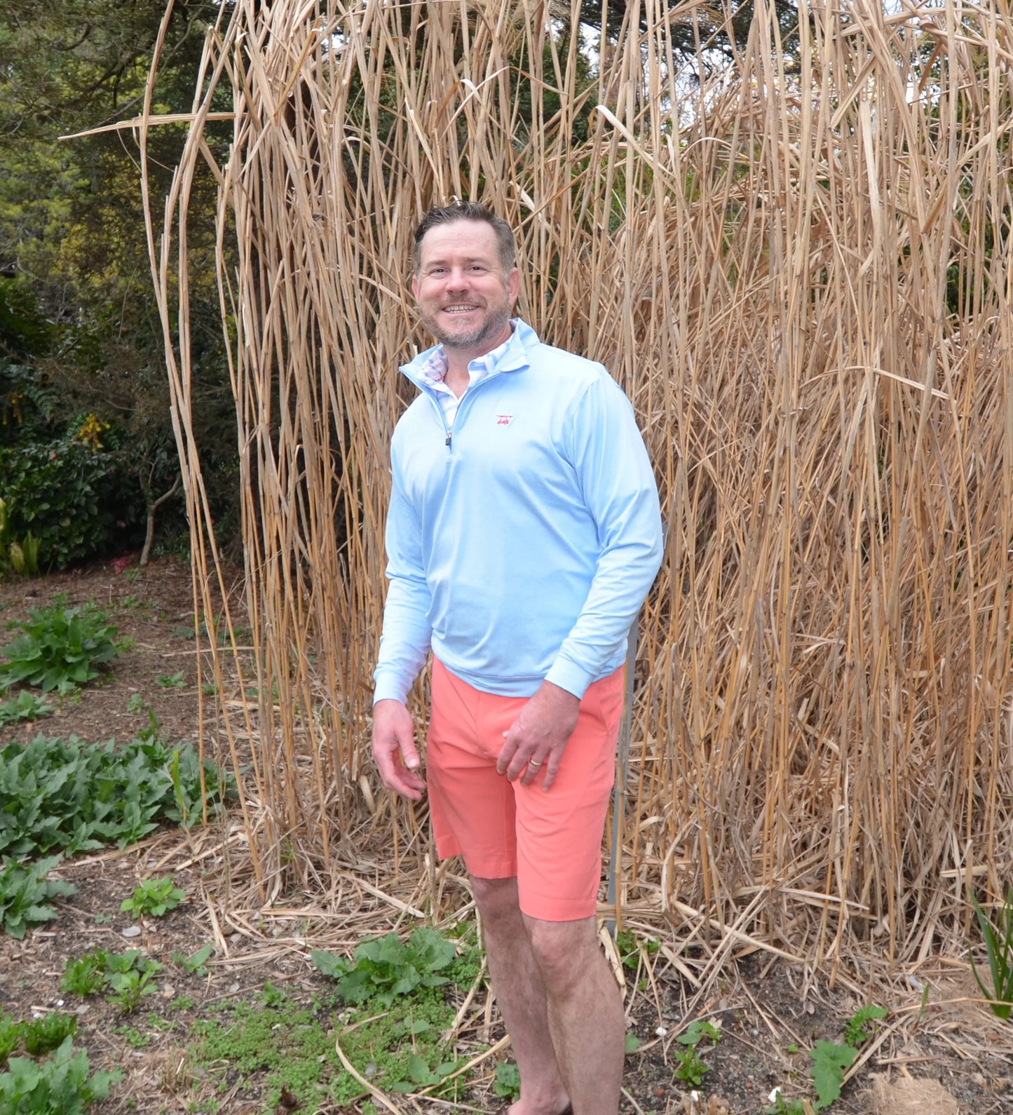 Bald Head Blues Ocean View Quarter Zip- Heather Bell
