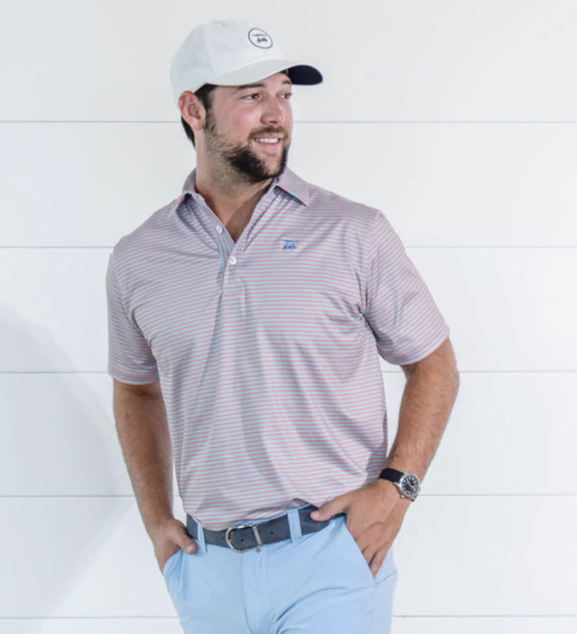 Bald Head Blues Albatross Polo - Coral/Aruba