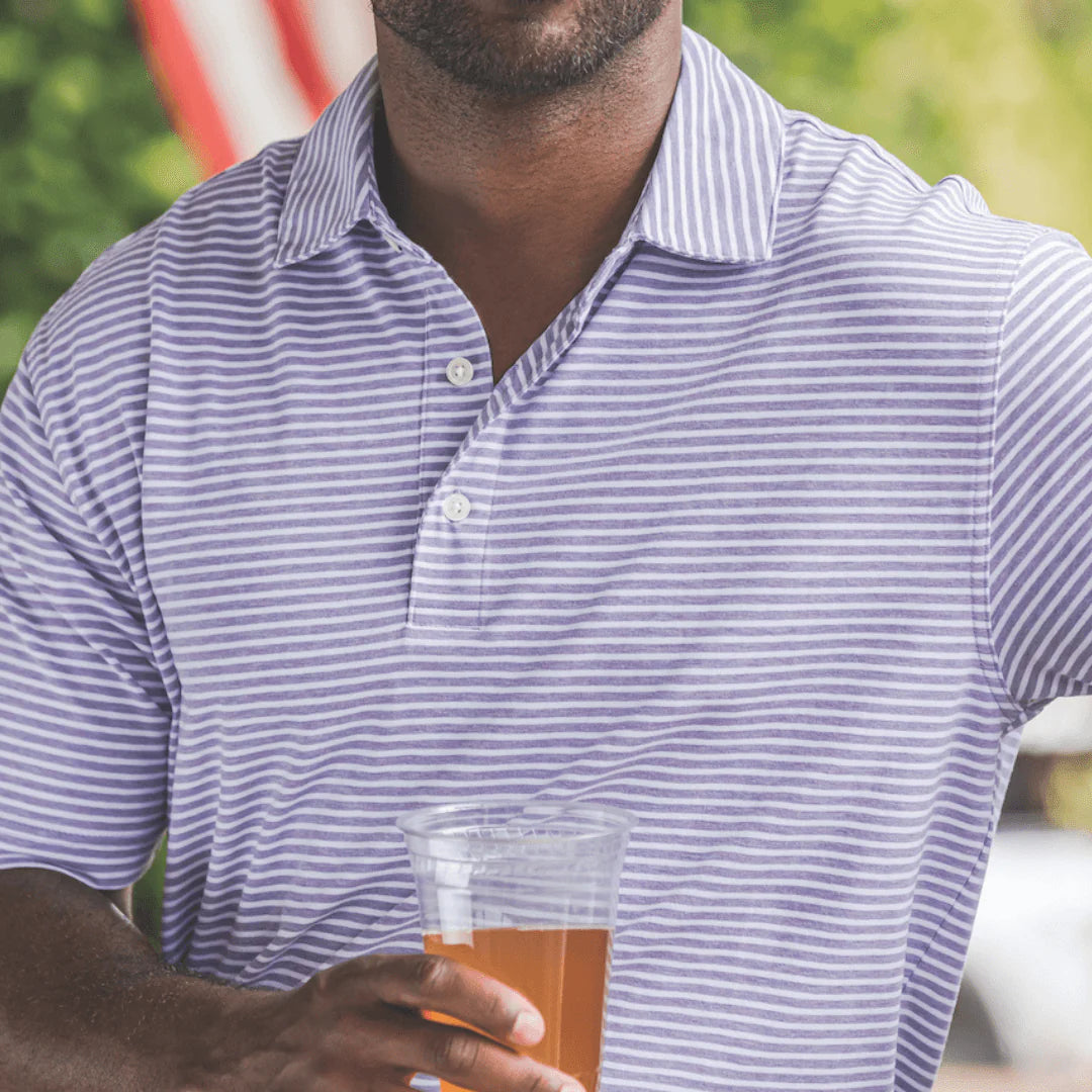 Onward Reseve Row Stripe Icon Polo - Day Break