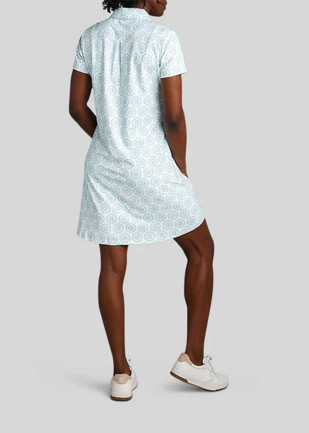William Murray SANDY TILES POLO DRESS - White