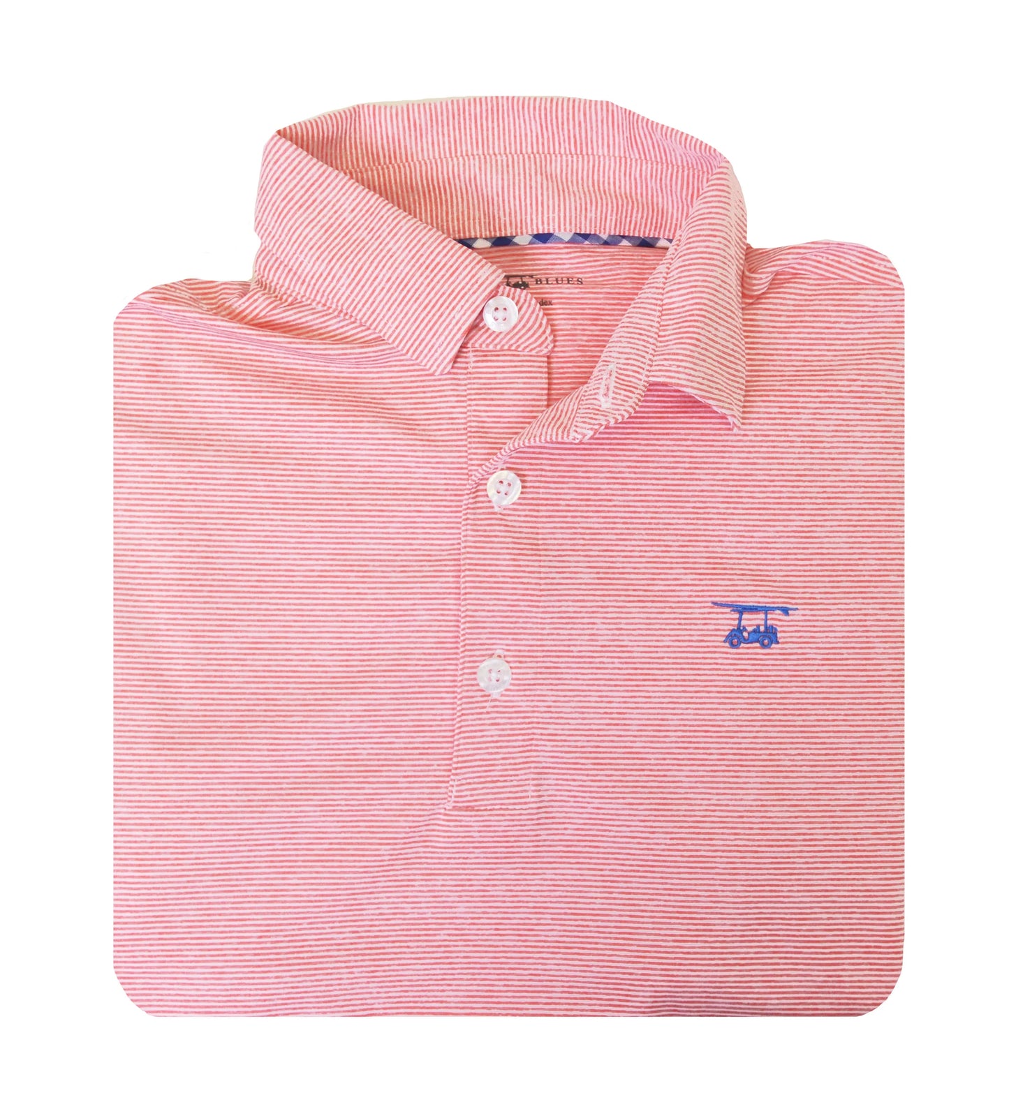 Bald Head Blues Albatross Polo - Heather Coral/White Microstripes