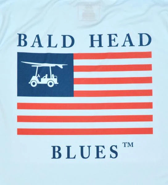 Bald Head Blues Youth Performance Long Sleeve USA T-Shirt - Arctic Blue