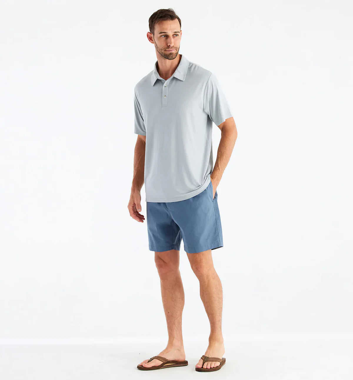 Free Fly Men's Bamboo Flex Polo - Heather Aspen Grey