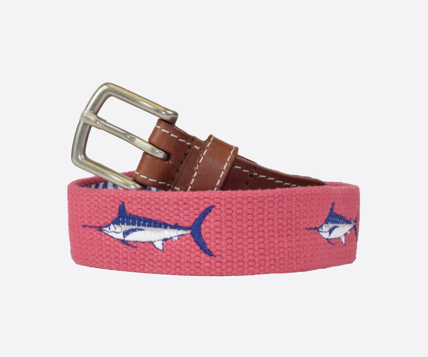 JT Spencer Youth Marlin Embroidered Belt - Vineyard Red