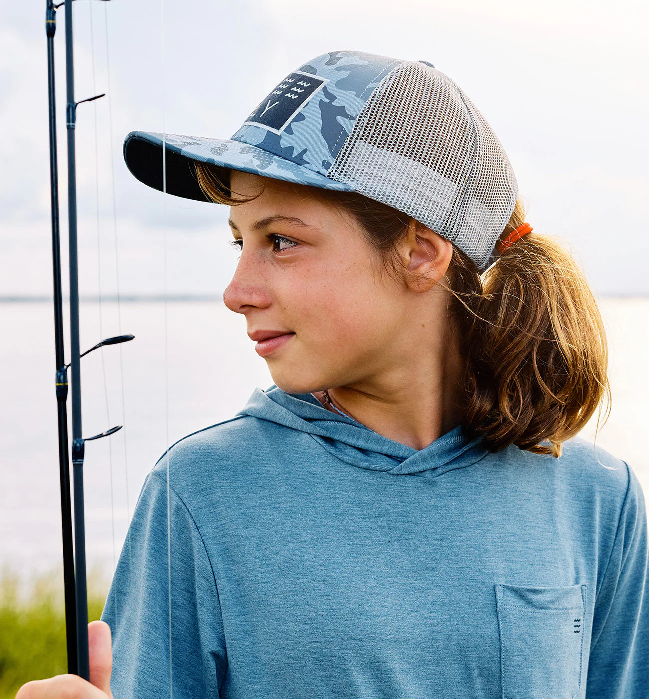 Free Fly Youth Camo Trucker - Water Camo