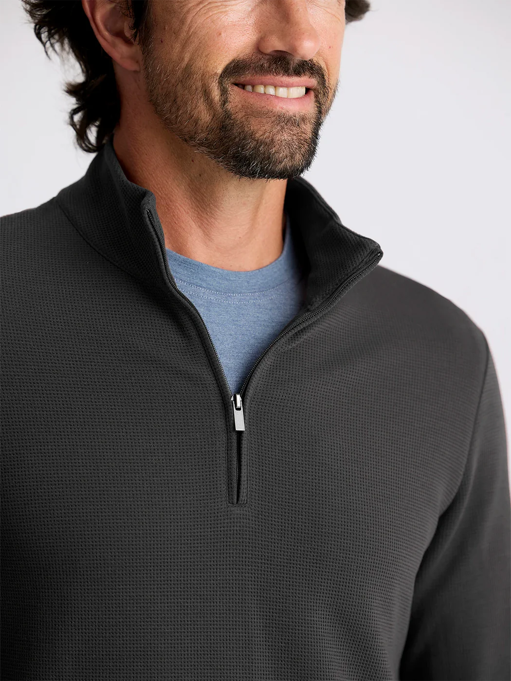 Free Fly Men's Waffle Quarter Zip - Midnight
