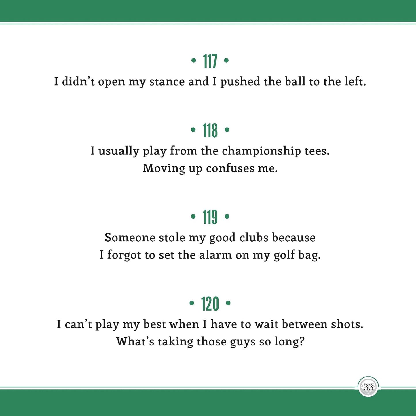 501 Excuses For A Bad Golf Shot