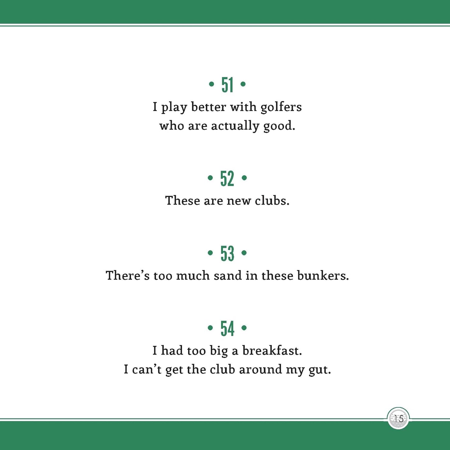 501 Excuses For A Bad Golf Shot