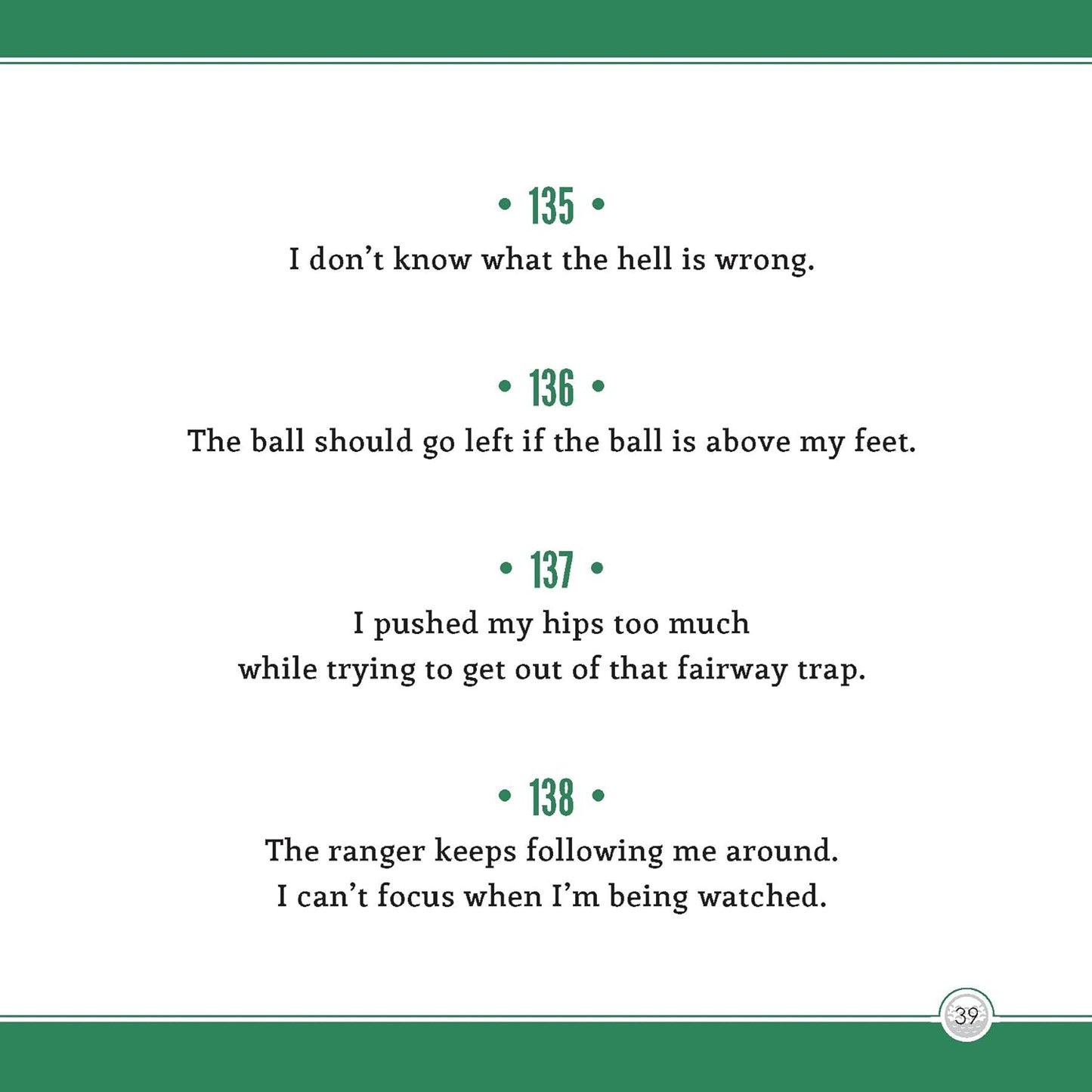 501 Excuses For A Bad Golf Shot