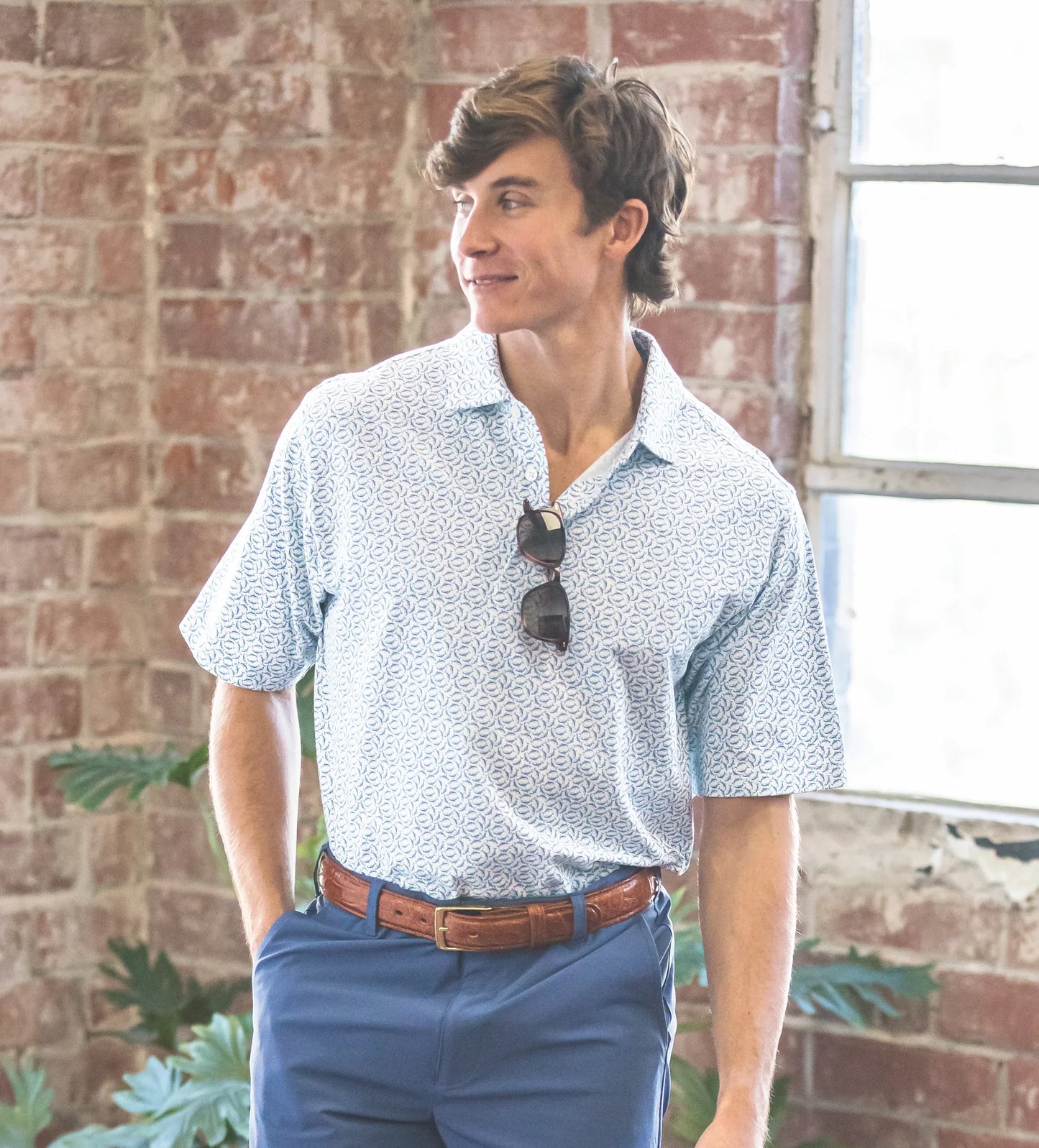 Onward Reserve Fins Printed Icon Polo - White