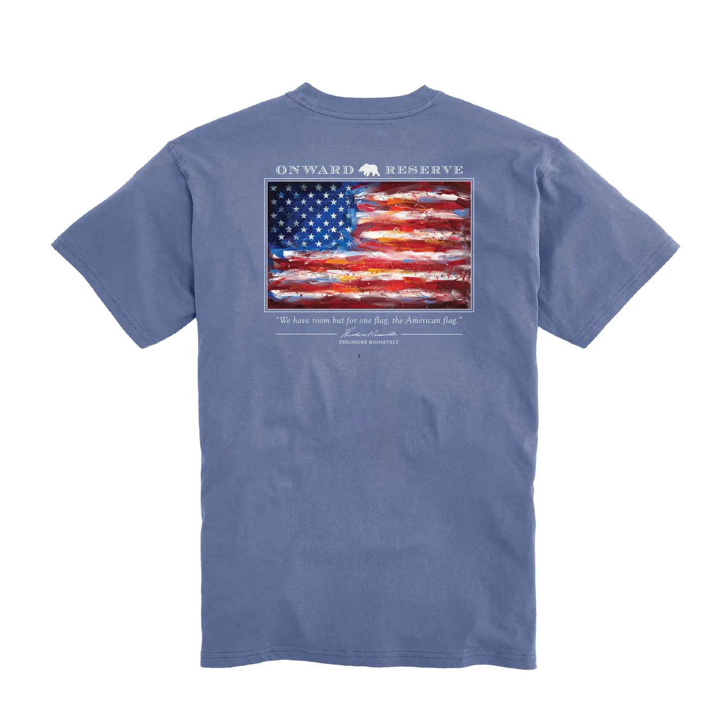 Onward Reserve American Flag Short Sleeve Tee - Washed Blue