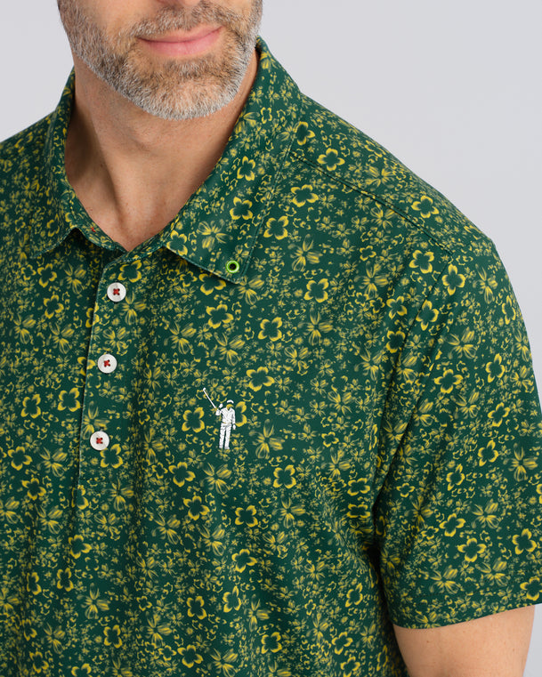 Abstract Arrangement Men's Polo - Green
