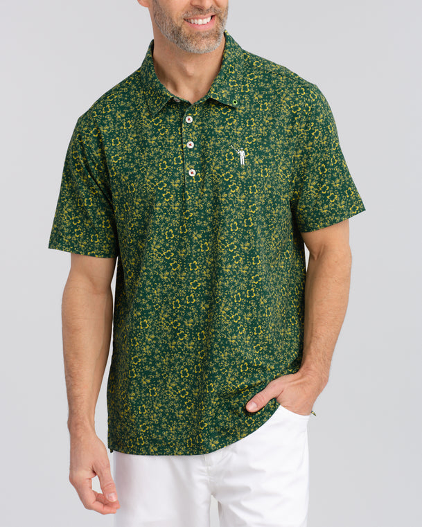 Abstract Arrangement Men's Polo - Green