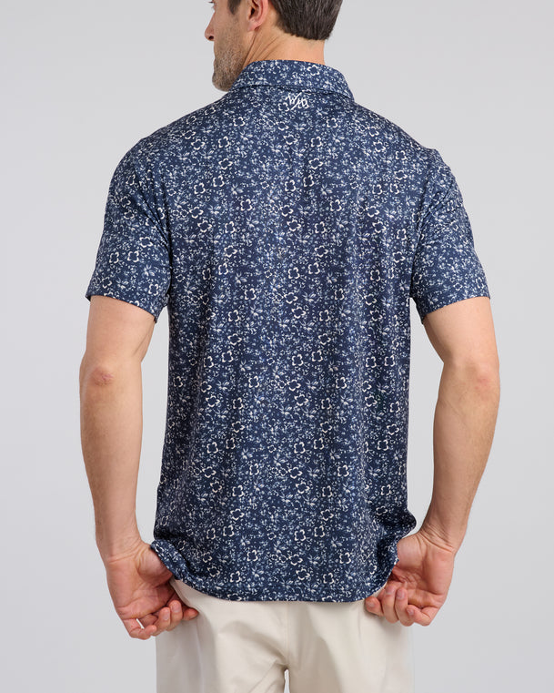 Abstract Arrangement Men's Polo - Navy