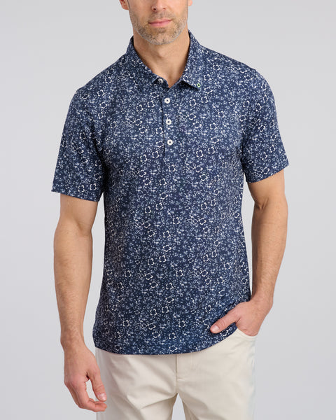 Abstract Arrangement Men's Polo - Navy