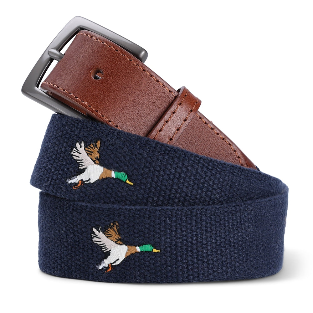 J.T. SpencerThe Mallard Duck - Embroidered Imperial Belt - True Navy