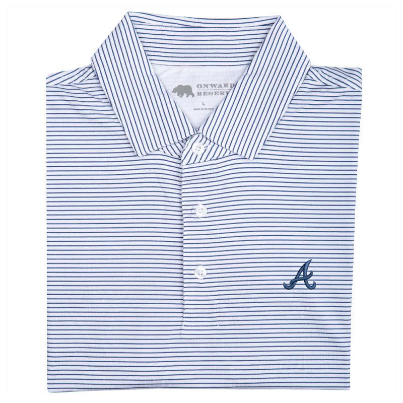 Onward Reserve Atlanta Braves Birdie Stripe Performance Polo - True Navy