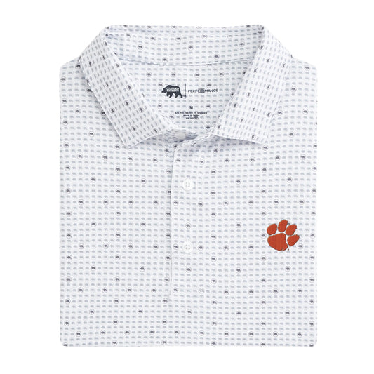 Onward Clemson Tour Logo Printed Performance Polo - Gunmetal