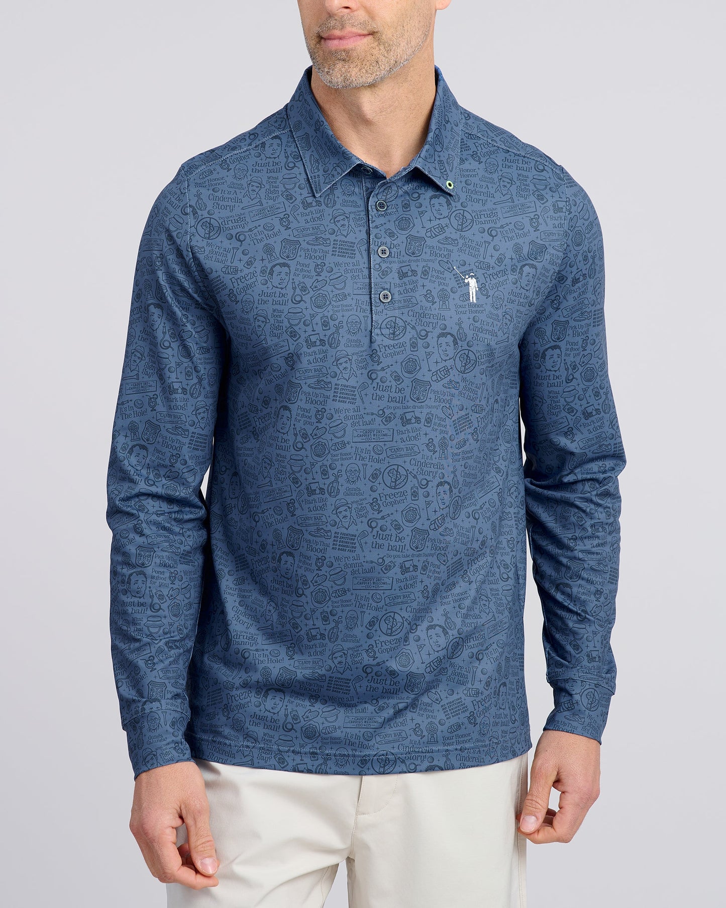 Caddy Quotes Men's Long Sleeve Polo