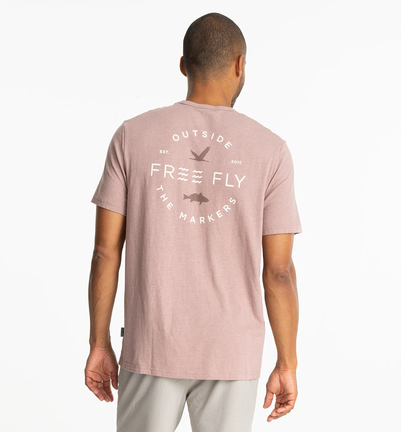 Free Fly Channel Markers Pocket Tee - Heather Fig
