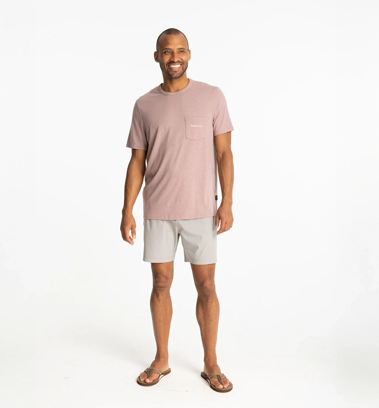 Free Fly Channel Markers Pocket Tee - Heather Fig