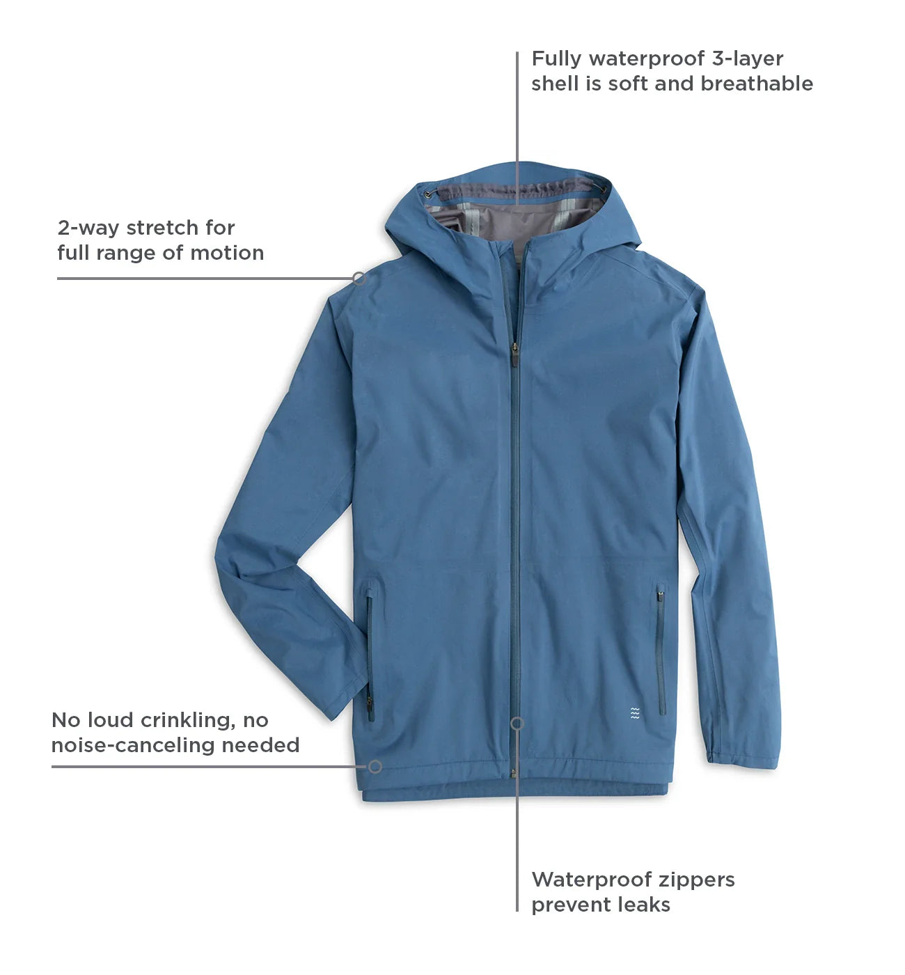 Free Fly Men's Cloudshield Rain Jacket - Heron Blue