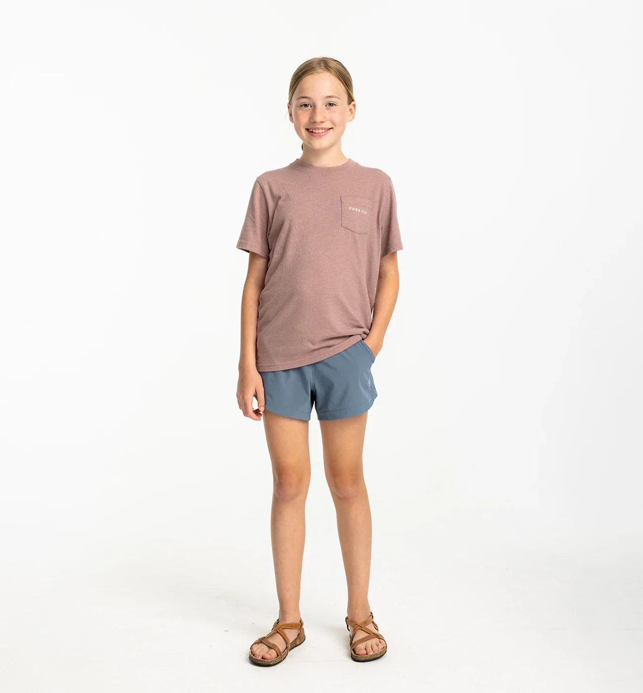 Free Fly Youth Comfort On Pocket Tee - Heather Fig
