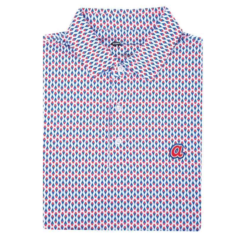 Onward Reserve Atlanta Braves Cooperstown Feather Printed Performance Polo - White