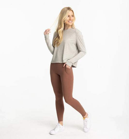 Free Fly Women's Elevate Long Sleeve - Heather Sandstone