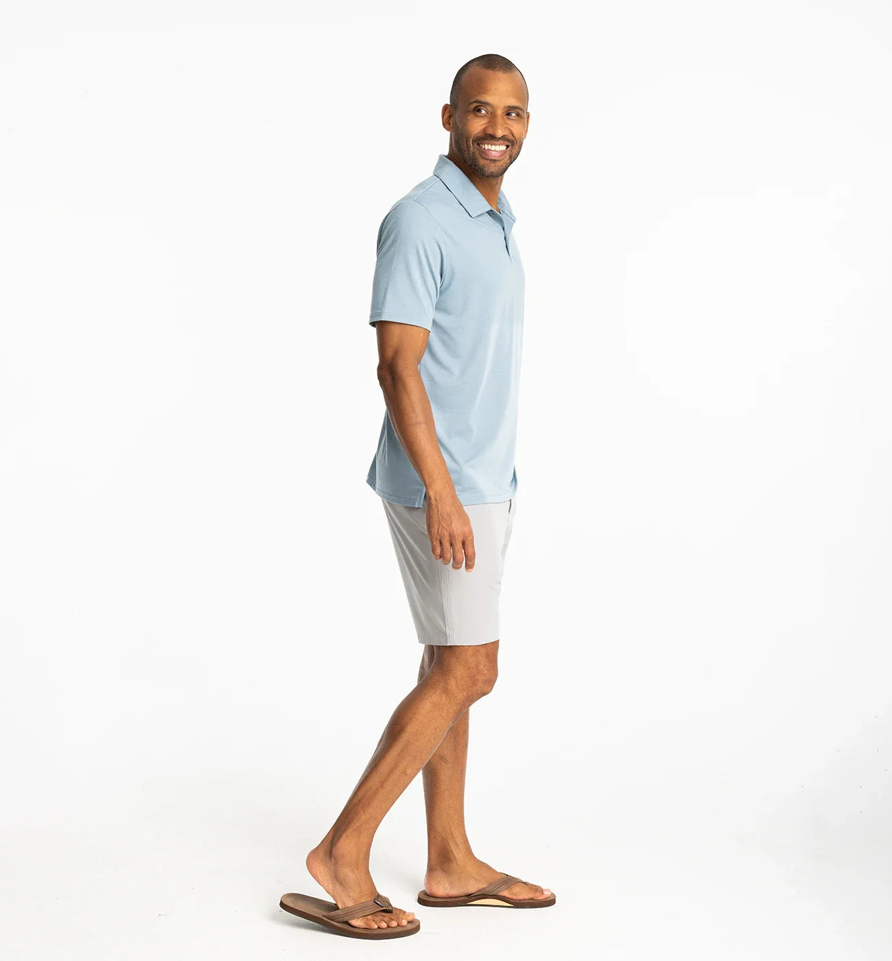 Free Fly Men's Elevate Polo - Blue Fog