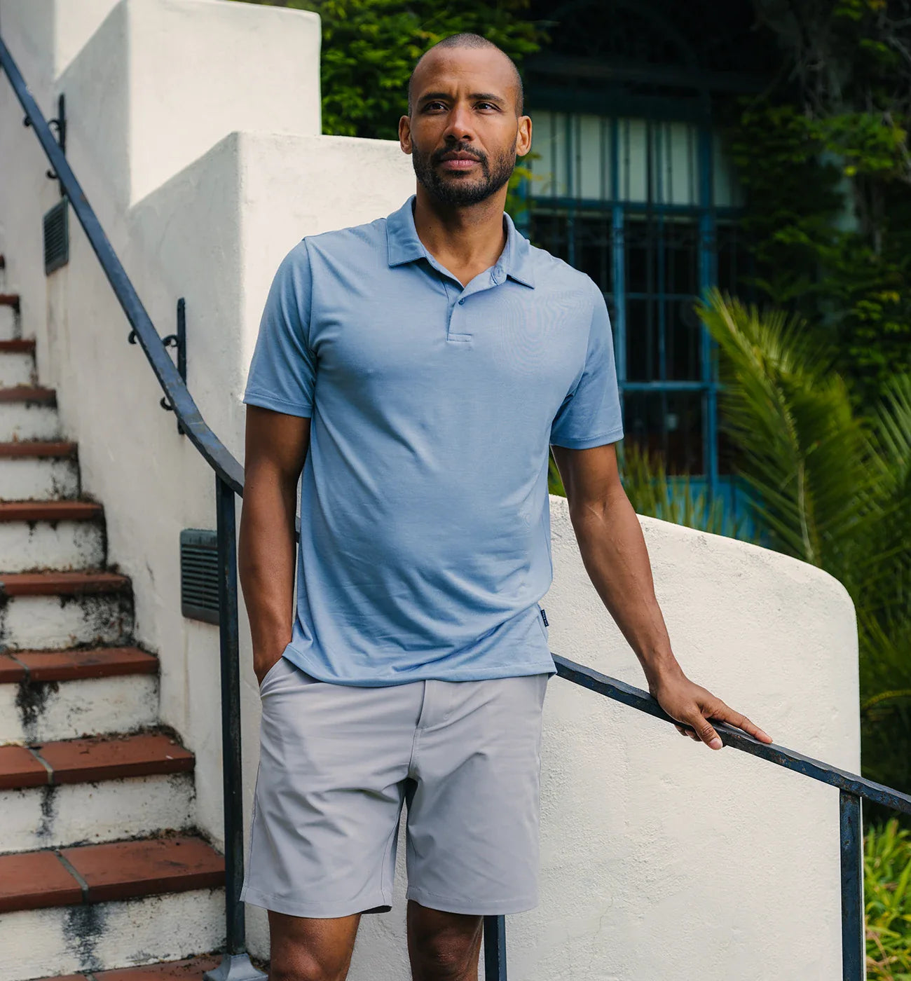 Free Fly Men's Elevate Polo - Blue Fog