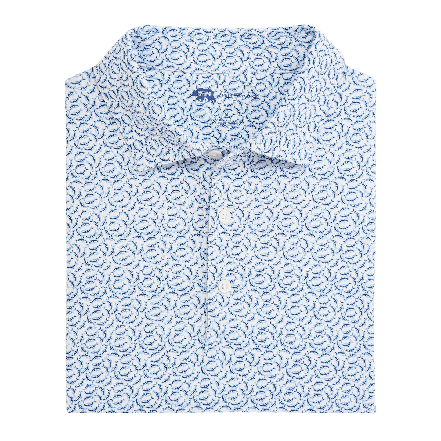 Onward Reserve Fins Printed Icon Polo - White