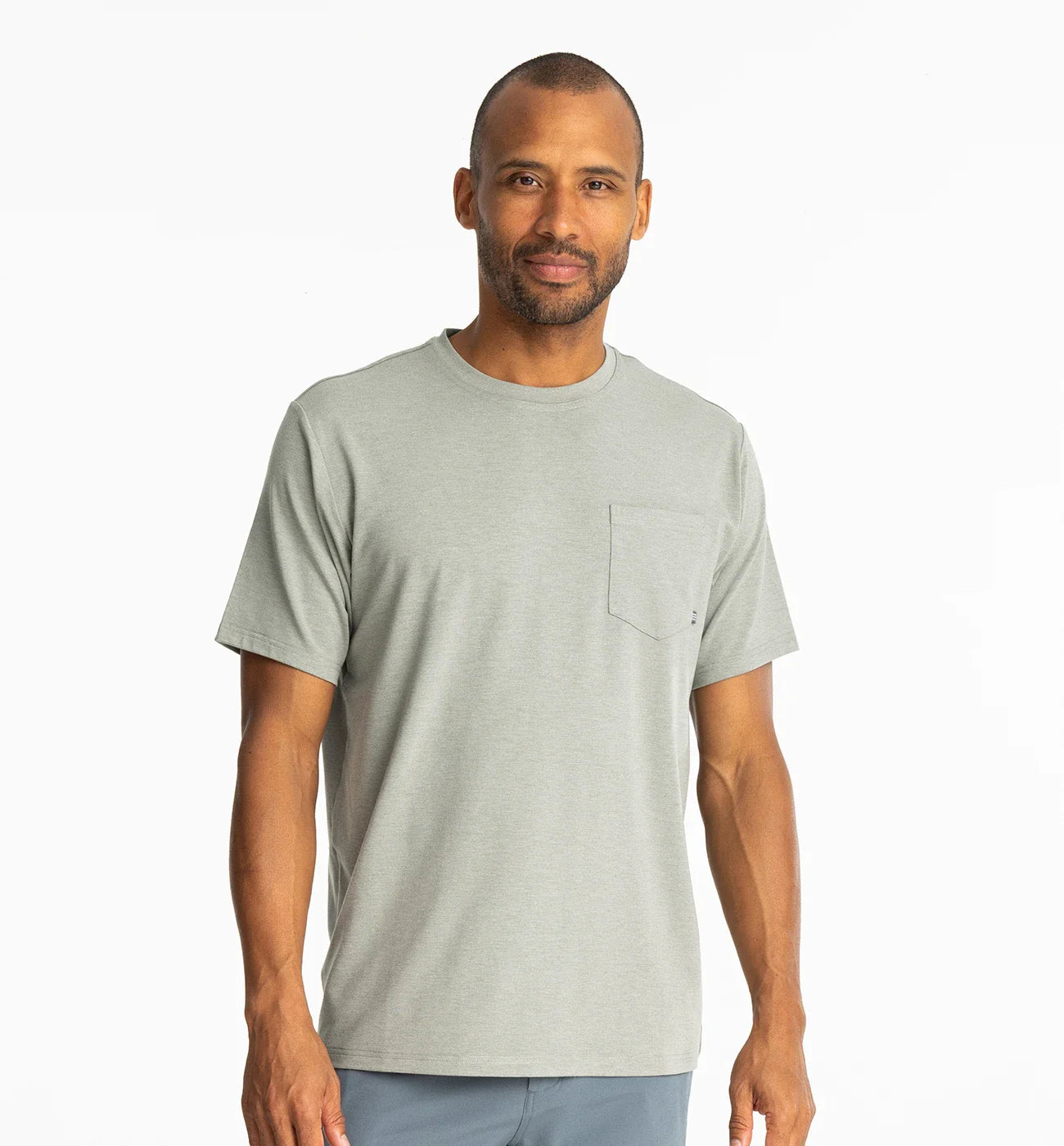 Free Fly Men's Bamboo Flex Pocket Tee - heather Agave Green