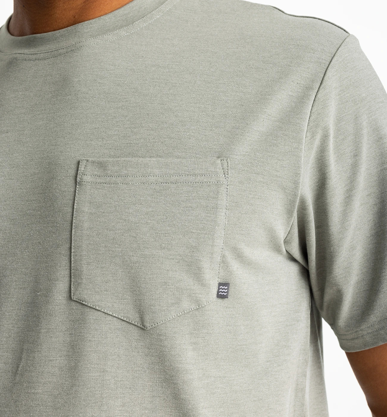 Free Fly Men's Bamboo Flex Pocket Tee - heather Agave Green