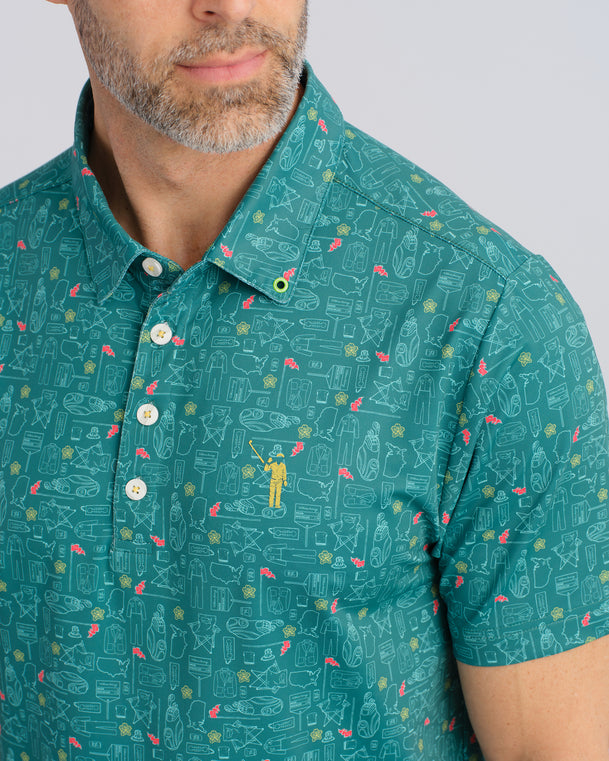 Green Blazer Groove Men's Polo - Green