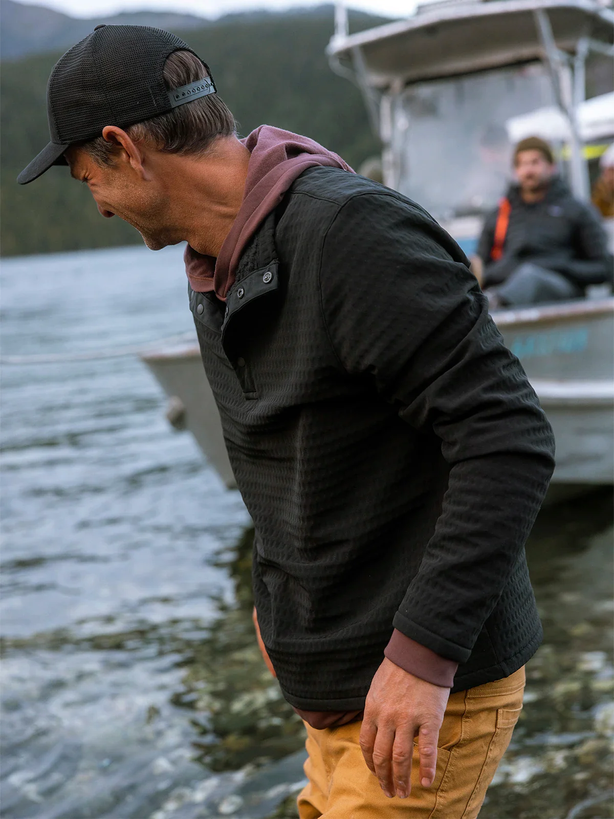 Men's Gridback Fleece Snap Pullover