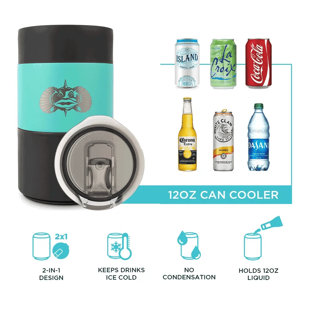 Toadfish Can Cooler Lids - Lid Size: 12oz or 16oz Can Cooler
