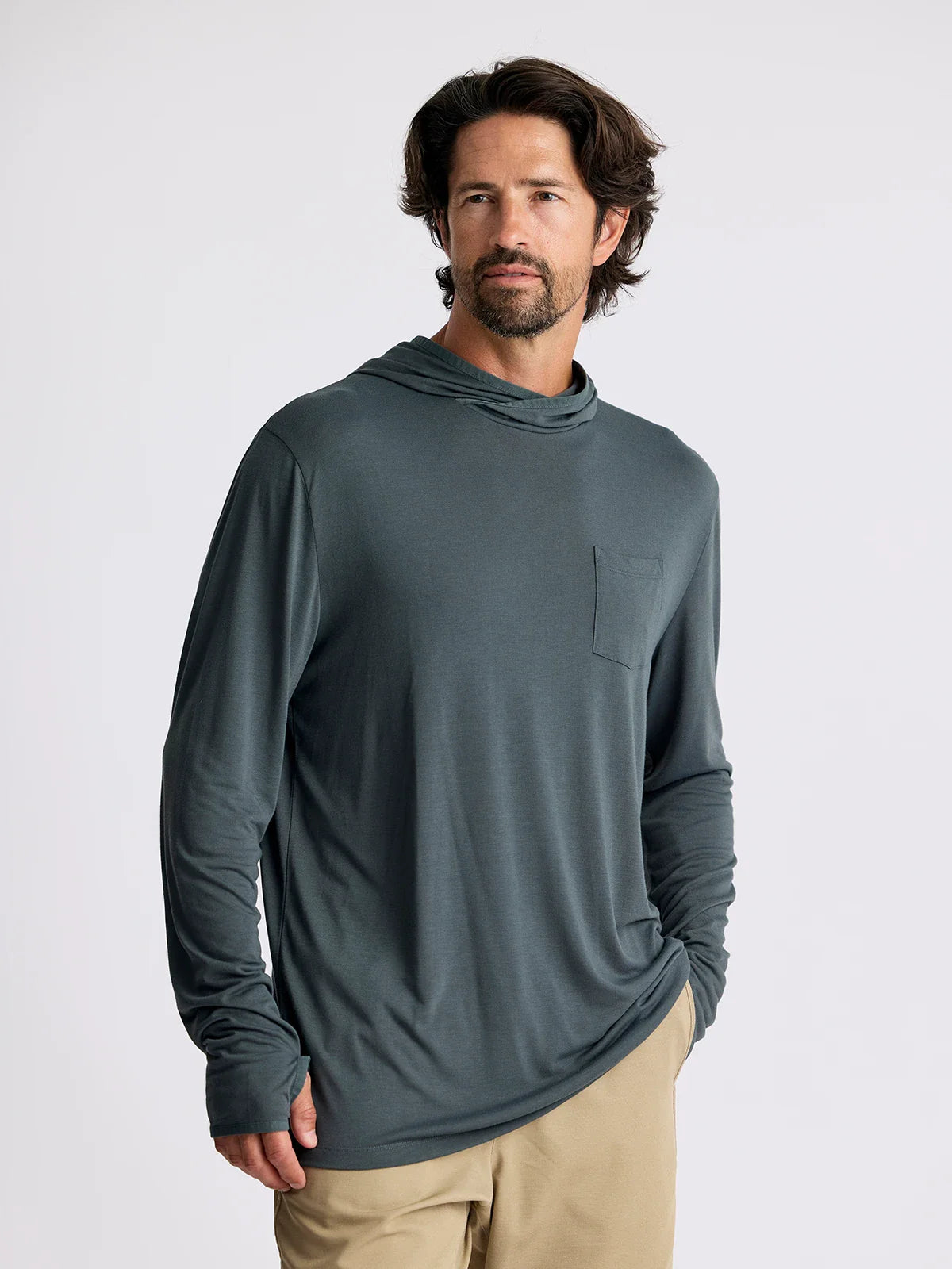 Free Fly Men's Bamboo Lightweight Hoodie - Midnight