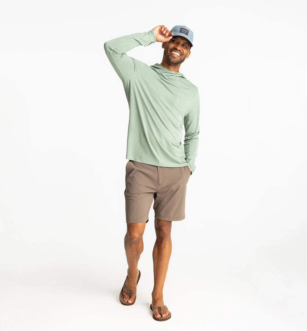 Free Fly Men's Bamboo Lightweight Hoodie - Palm Green
