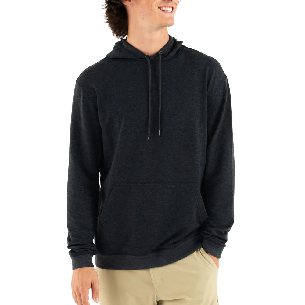 Free Fly Men's Bamboo Lightweight Fleece Pullover Hoodie - Heather Black