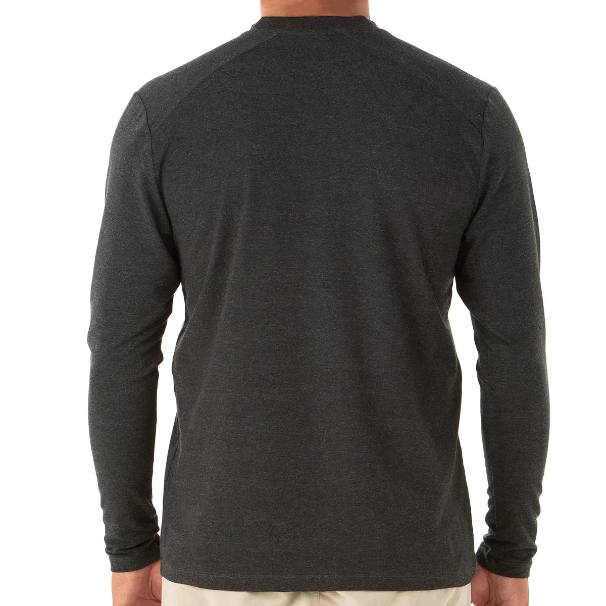 Free Fly Men's Bamboo Flex Henley - Heather Black